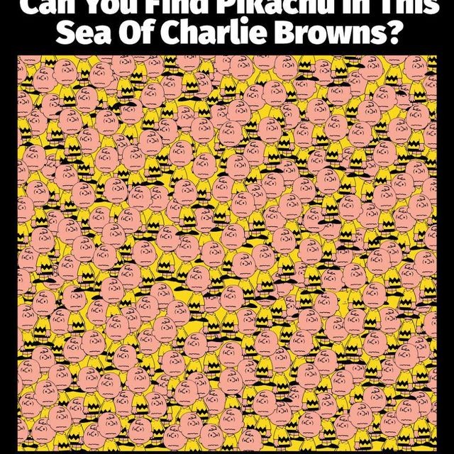 Complicado desafío visual te invita a encontrar a Pikachu en medio de decenas de Charlie Brown
